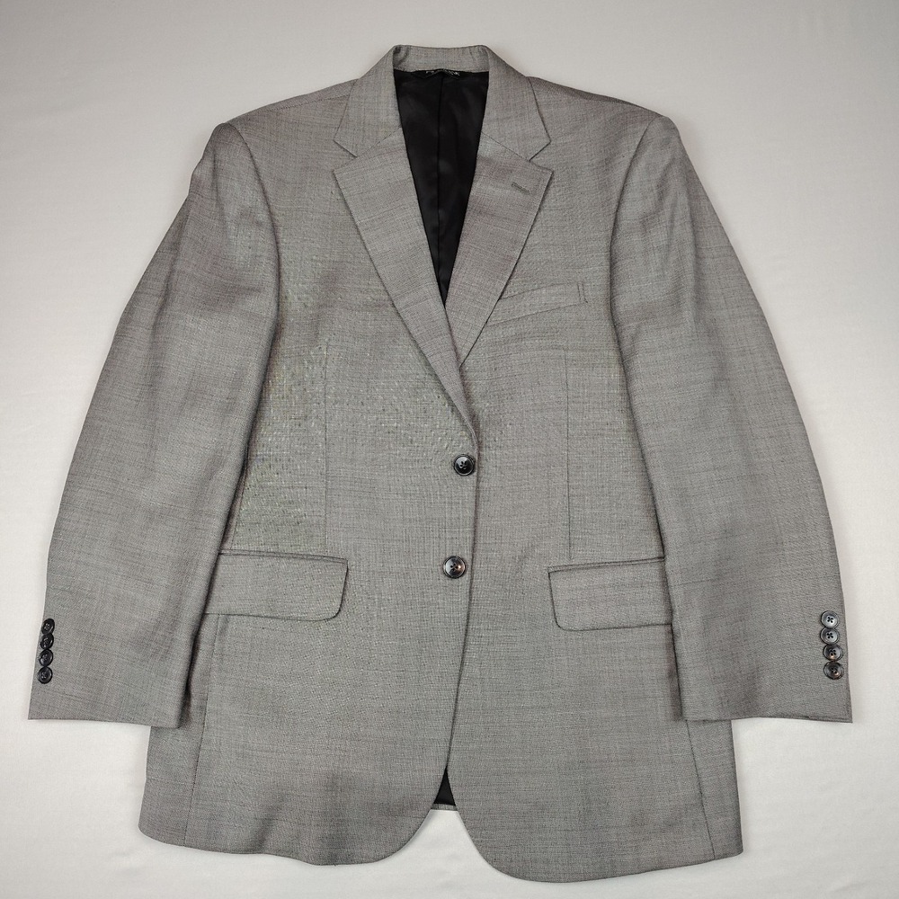 Jos A Bank Mens Blazer 38S Gray 100% Wool Travelers Collection Sport Coat